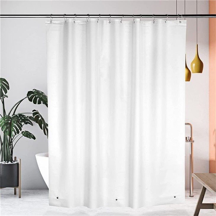 shower curtain with bath rug