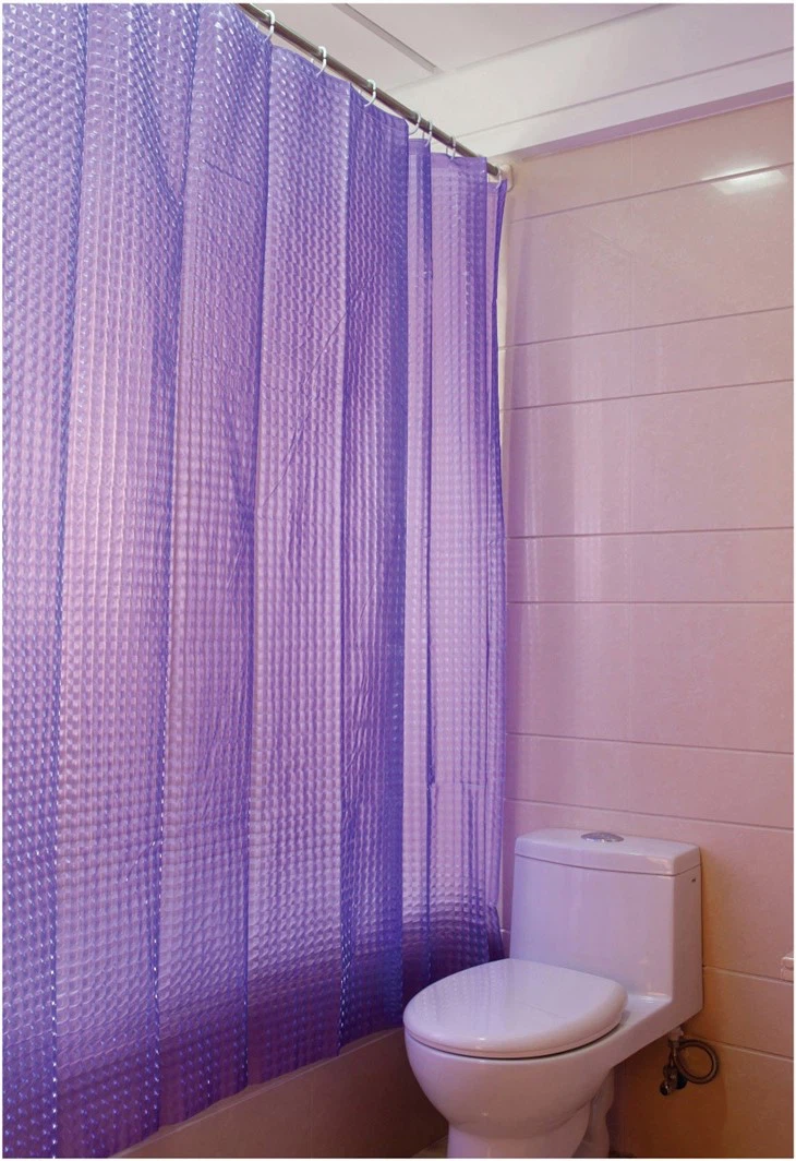 3D Rectangular Shower Curtain Lined With Metal Buttonhole Toilet Waterproof Partition Curtain