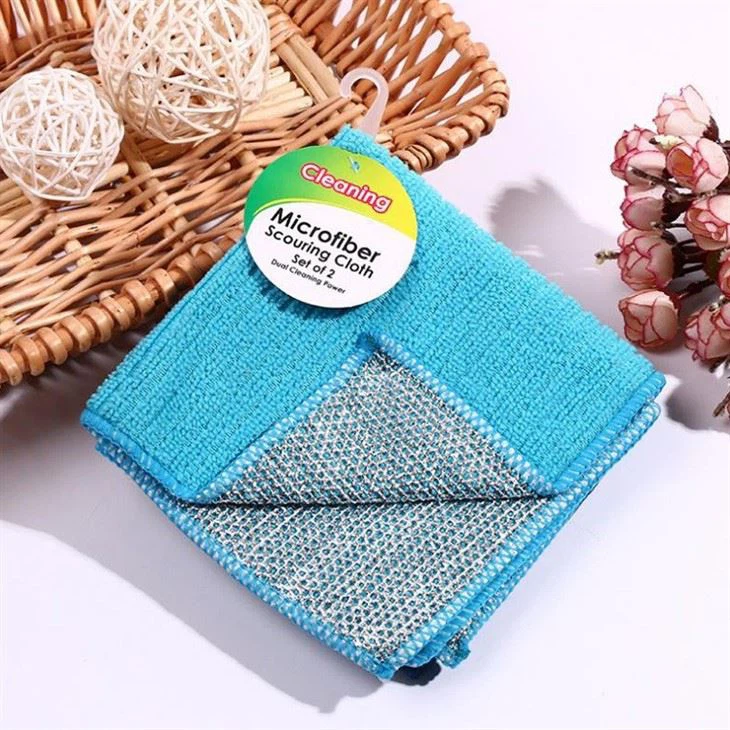 Creative Microfiber & Wire Cleaning Cloth Multi-usage Dishcloth